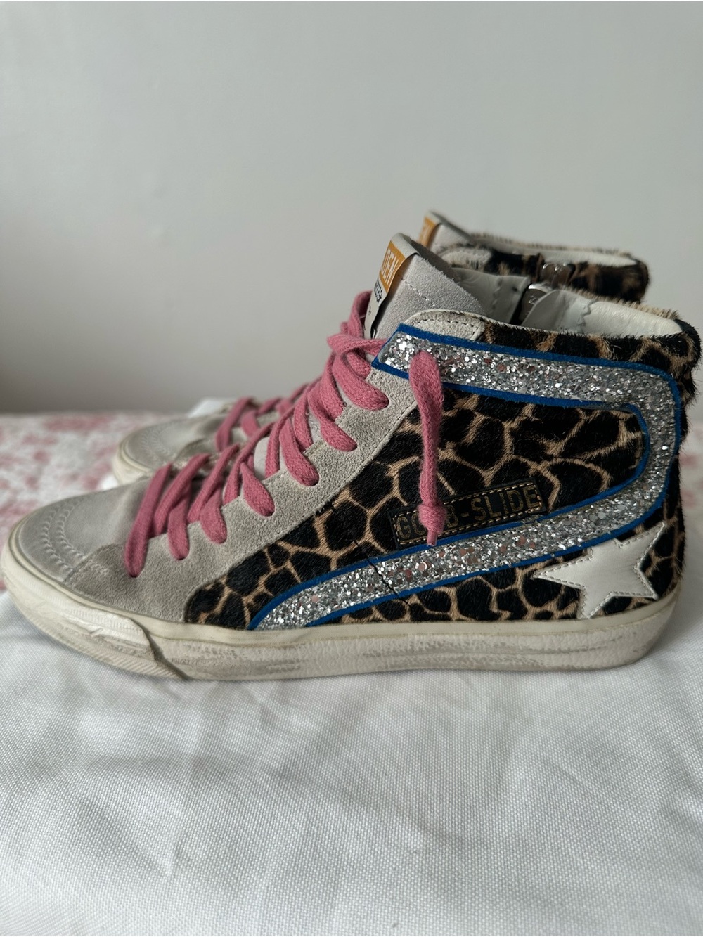 Golden Goose pony hair leopard print slide sneakers size 7 / 37 - Picture 3 of 7